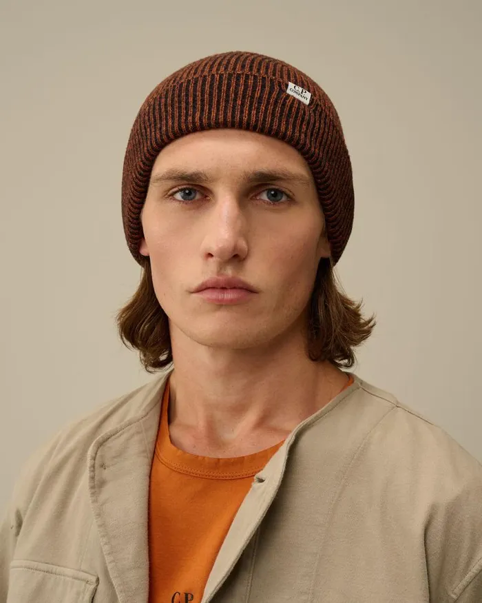 CP Company Hats Fleece Knit Beanie Bombay Brown 8211 Man