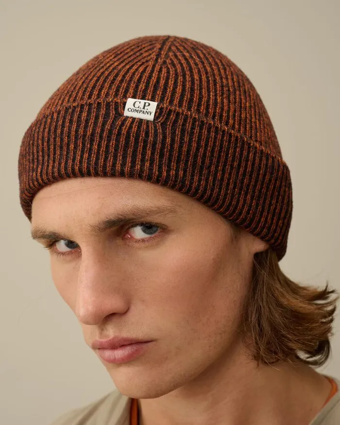 CP Company Hats Fleece Knit Beanie Bombay Brown 8211 Man