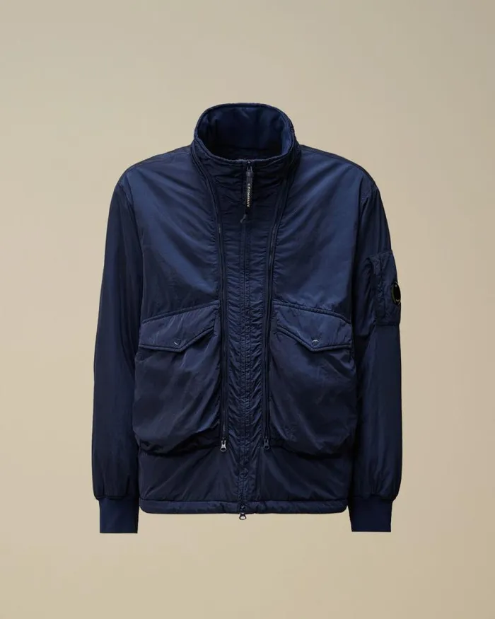 CP Company Jacket and Coats ChromeR Body Zippers Padded Jacket Estate Blue 8211 Man CP Company Jacket and Coats ChromeR Body Zippers Padded Jacket Estate Blue 8211 Man