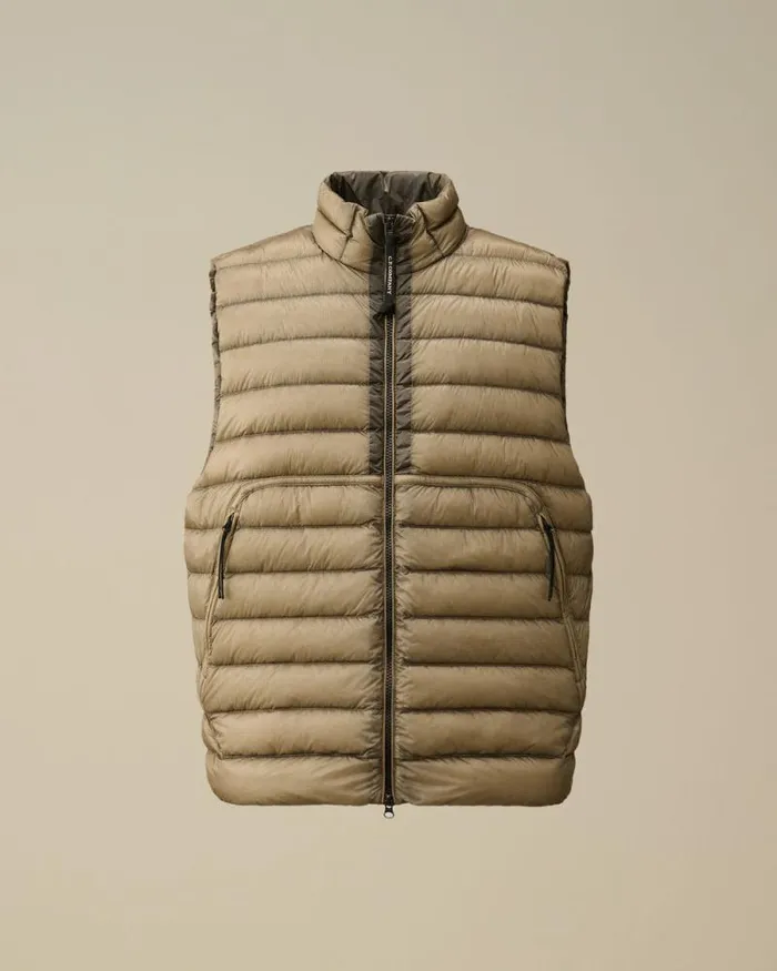 CP Company Jacket and Coats DD Shell Lens Down Vest Vintage Khaki Beige 8211 Man CP Company Jacket and Coats DD Shell Lens Down Vest Vintage Khaki Beige 8211 Man