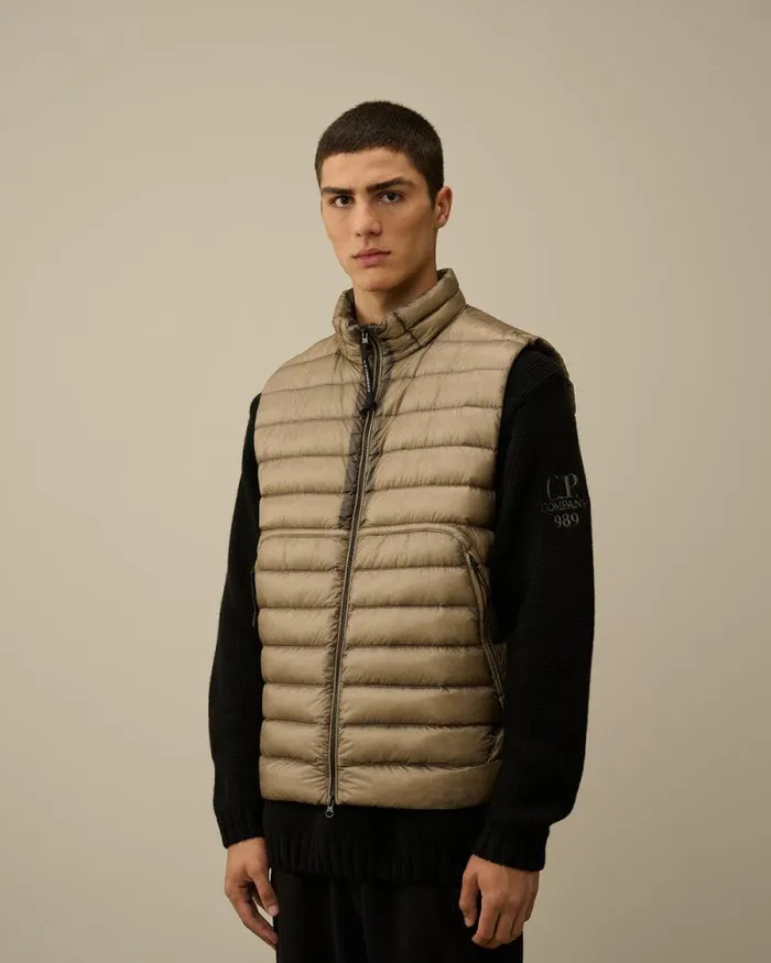 CP Company Jacket and Coats DD Shell Lens Down Vest Vintage Khaki Beige 8211 Man