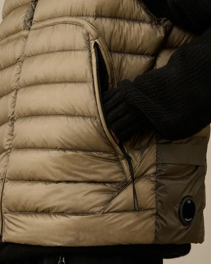 CP Company Jacket and Coats DD Shell Lens Down Vest Vintage Khaki Beige 8211 Man