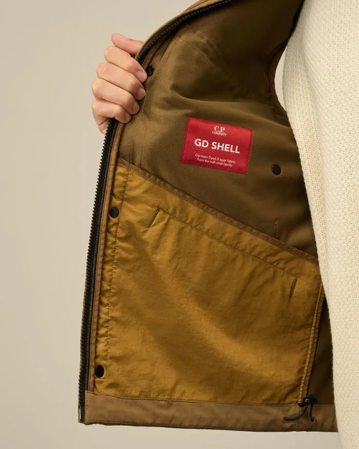 CP Company Jacket and Coats GD Shell Mixed Lens Vest Toffee Beige 8211 Man