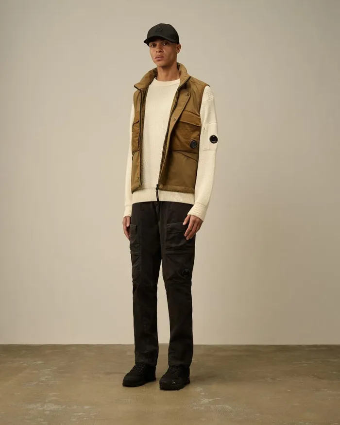 CP Company Jacket and Coats GD Shell Mixed Lens Vest Toffee Beige 8211 Man