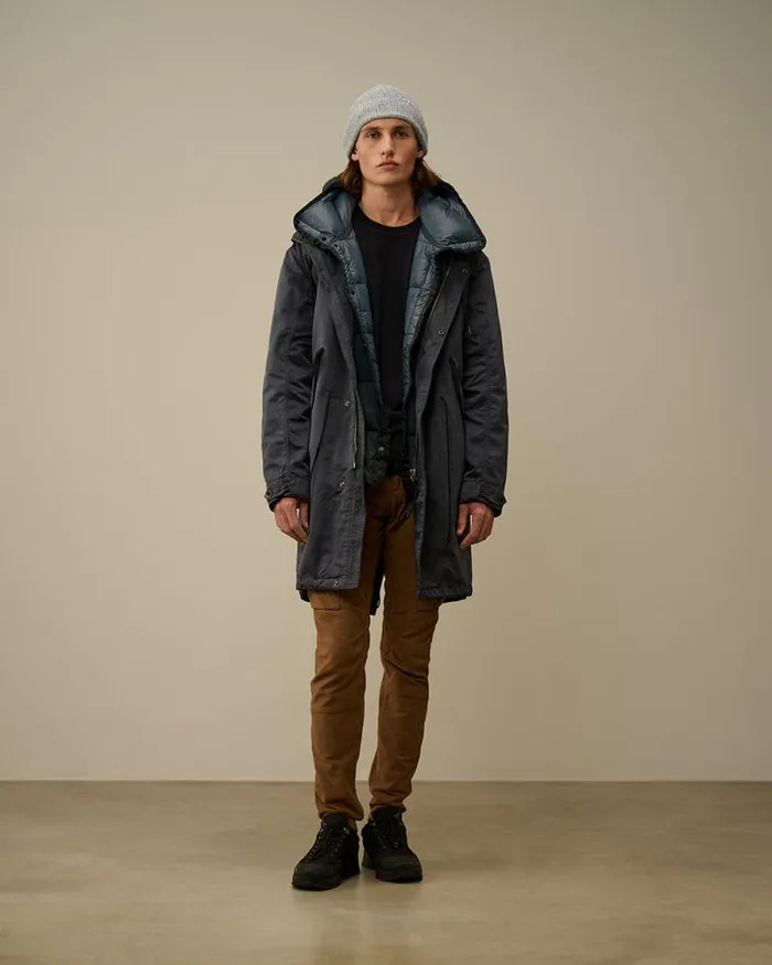 CP Company Jacket and Coats Micro Kei Explorer Parka Black Sand 8211 Man