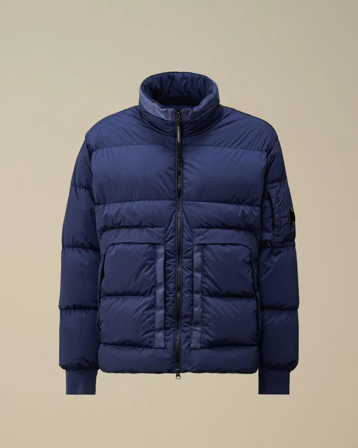 CP Company Jacket and Coats NycraR Short Down Jacket Estate Blue 8211 Man