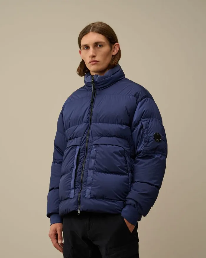 CP Company Jacket and Coats NycraR Short Down Jacket Estate Blue 8211 Man