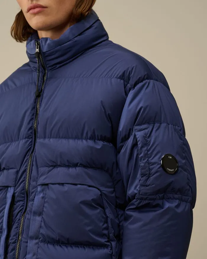 CP Company Jacket and Coats NycraR Short Down Jacket Estate Blue 8211 Man