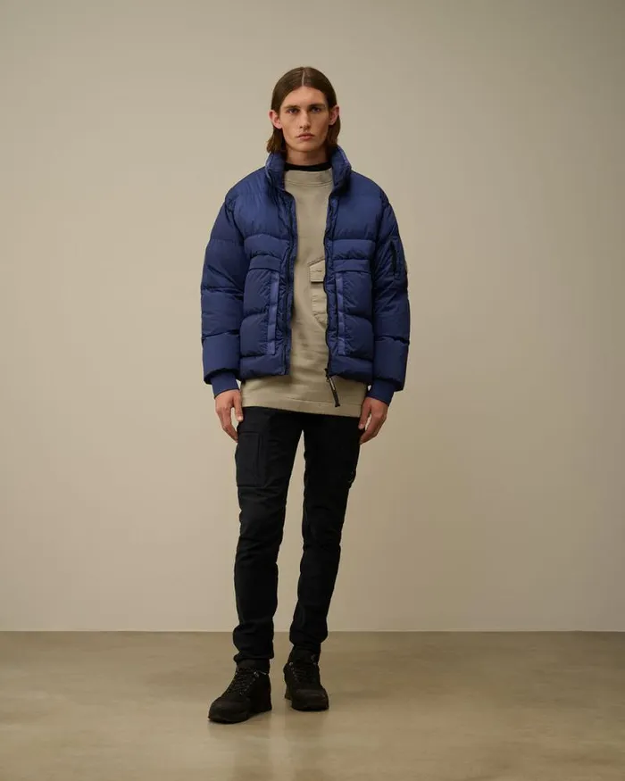 CP Company Jacket and Coats NycraR Short Down Jacket Estate Blue 8211 Man