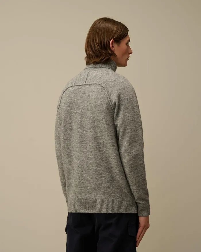 CP Company Jumpers Alpaca Wool Turtleneck Knit Graphite Melange Grey 8211 Man