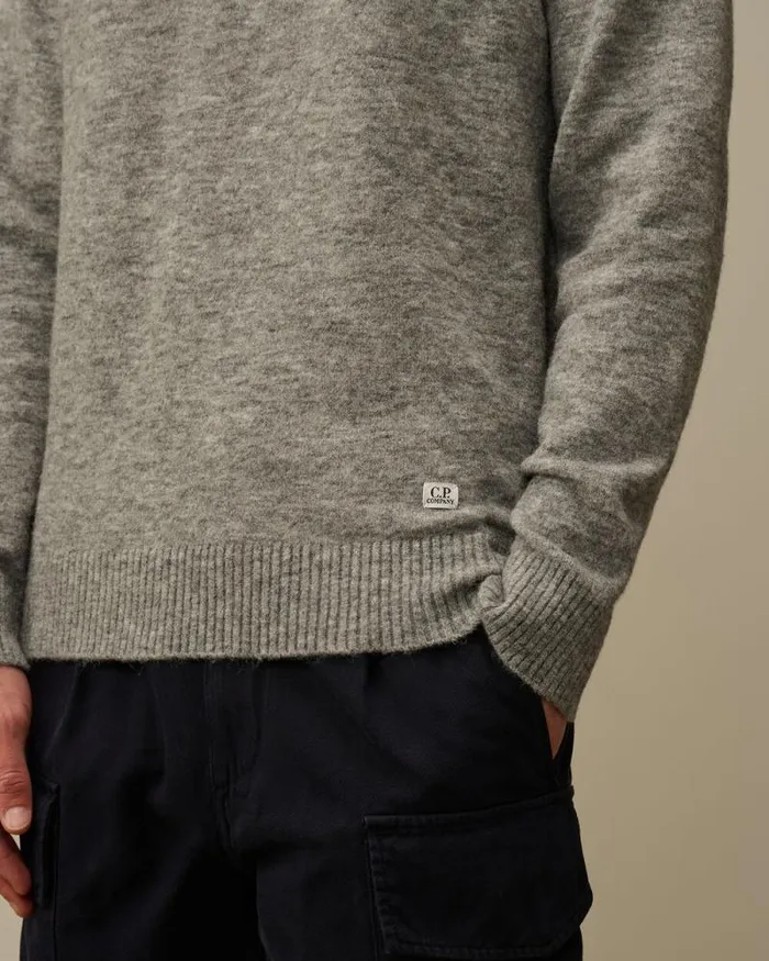 CP Company Jumpers Alpaca Wool Turtleneck Knit Graphite Melange Grey 8211 Man