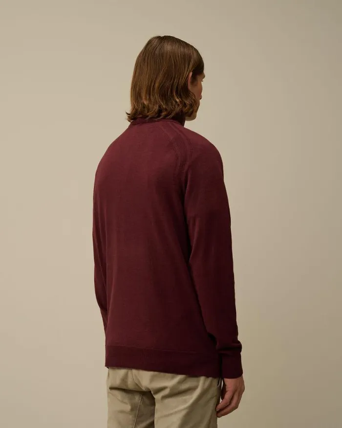CP Company Jumpers Extra Fine Merino Wool Half Zipped Knit Potent Purple 8211 Man