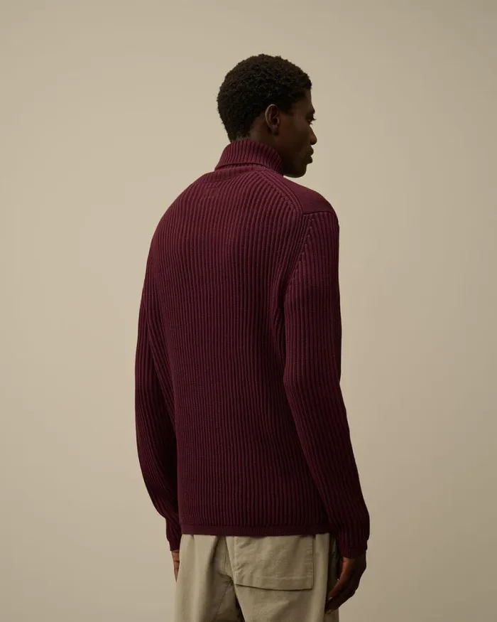 CP Company Jumpers ReWool Turtleneck Knit Potent Purple 8211 Man