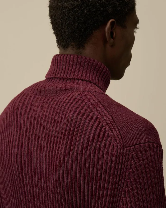 CP Company Jumpers ReWool Turtleneck Knit Potent Purple 8211 Man
