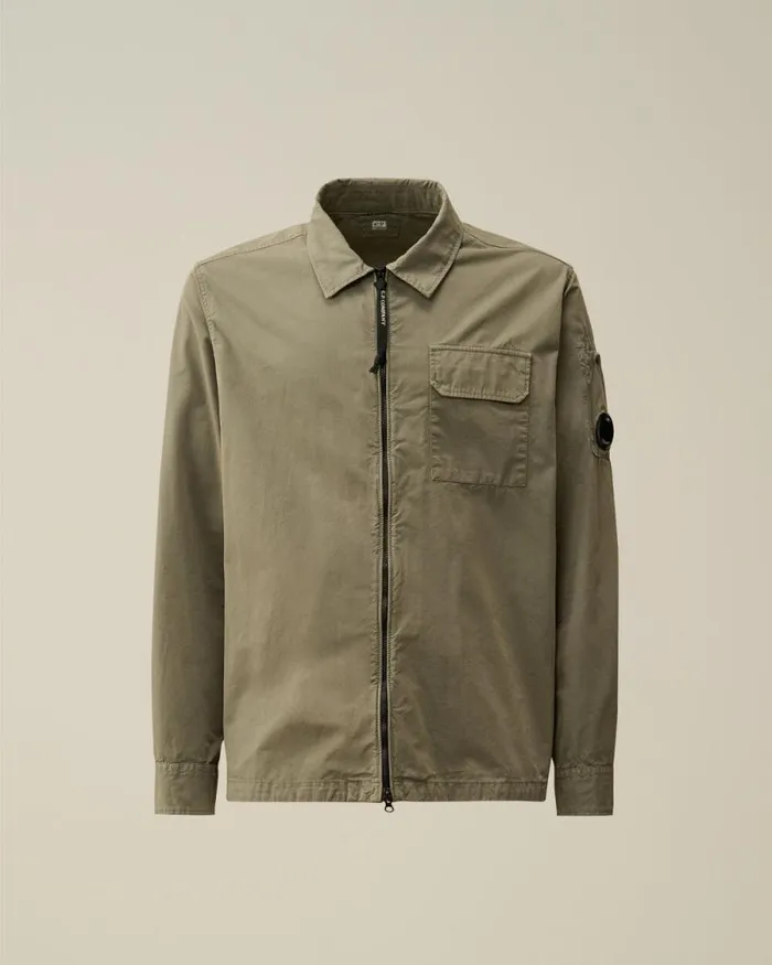 CP Company Overshirt Organic Gabardine Zipped Overshirt Grape Leaf Green 8211 Man CP Company Overshirt Organic Gabardine Zipped Overshirt Grape Leaf Green 8211 Man