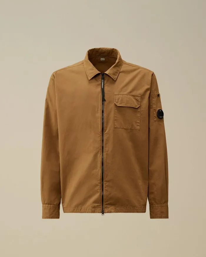 CP Company Overshirt Organic Gabardine Zipped Overshirt Toffee Beige 8211 Man CP Company Overshirt Organic Gabardine Zipped Overshirt Toffee Beige 8211 Man