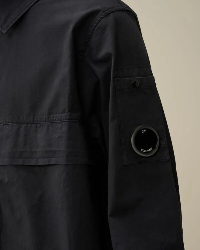 CP Company Overshirt Organic Gabardine Zipped Utility Overshirt Total Eclipse Blue 8211 Man