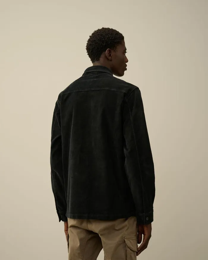 CP Company Shirt Corduroy Lens Buttoned Shirt Black 8211 Man