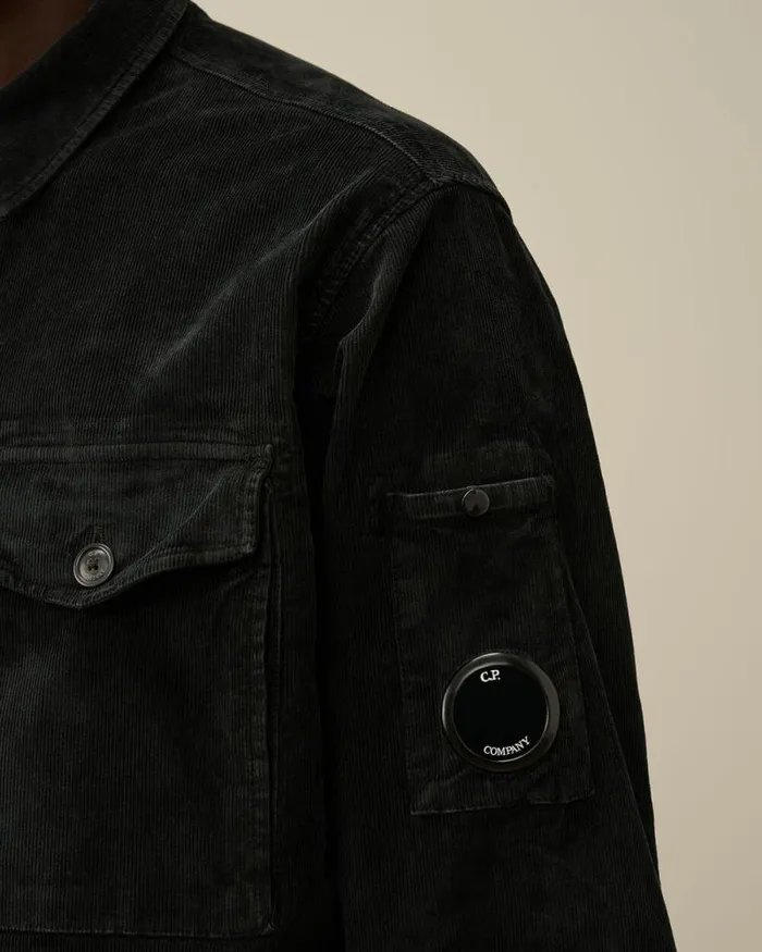 CP Company Shirt Corduroy Lens Buttoned Shirt Black 8211 Man
