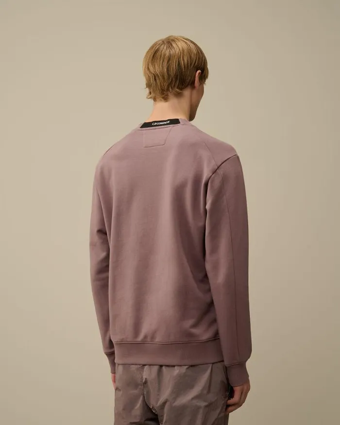 CP Company Sweatshirts Diagonal Raised Fleece Crew Neck Lens Sweatshirt Purple Dove 8211 Man