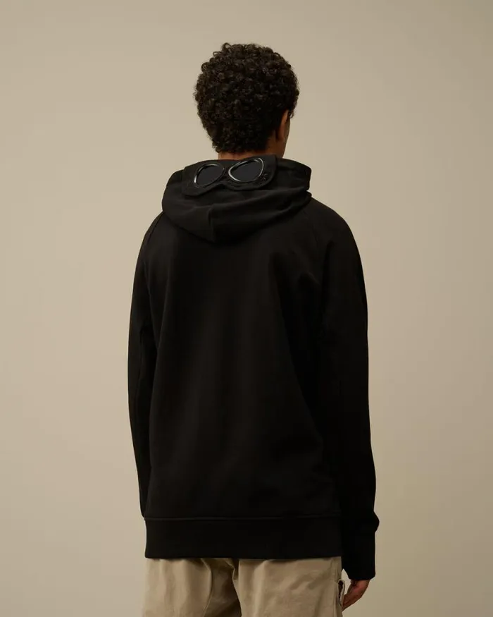 CP Company Sweatshirts Diagonal Raised Fleece Goggle Hooded Sweatshirt Black 8211 Man