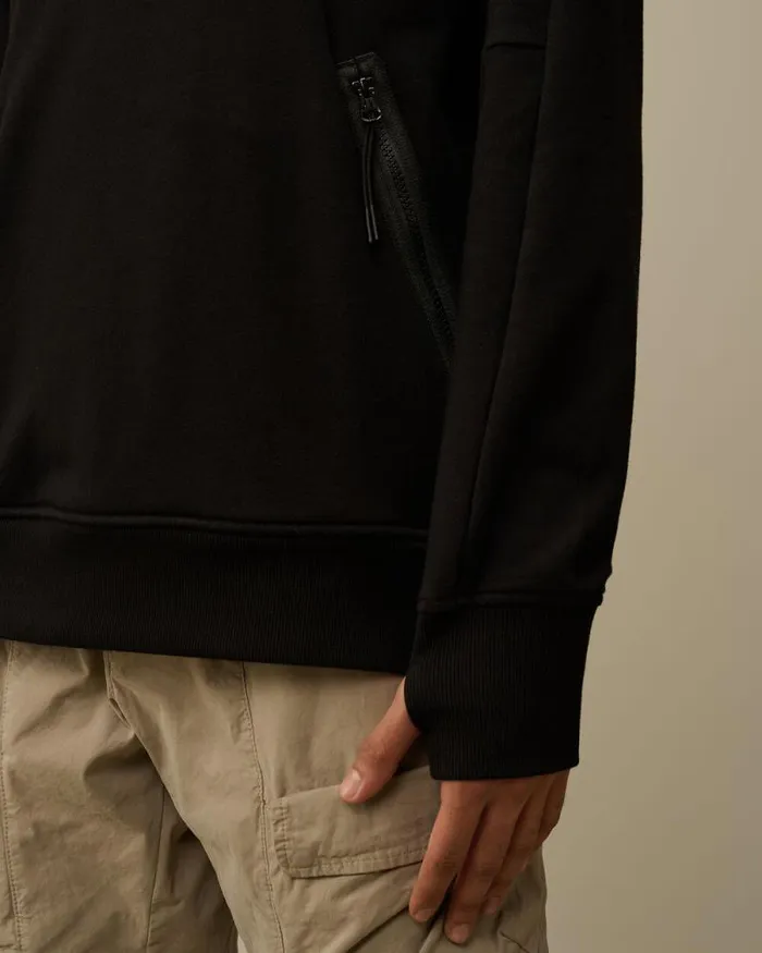 CP Company Sweatshirts Diagonal Raised Fleece Goggle Hooded Sweatshirt Black 8211 Man