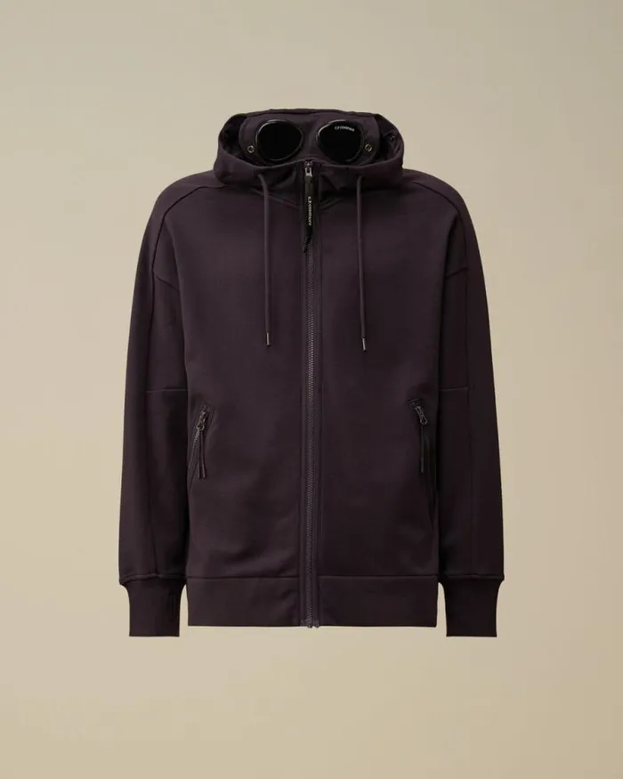 CP Company Sweatshirts Diagonal Raised Fleece Goggle Zipped Hooded Sweatshirt Nightshade Purple 8211 Man CP Company Sweatshirts Diagonal Raised Fleece Goggle Zipped Hooded Sweatshirt Nightshade Purple 8211 Man