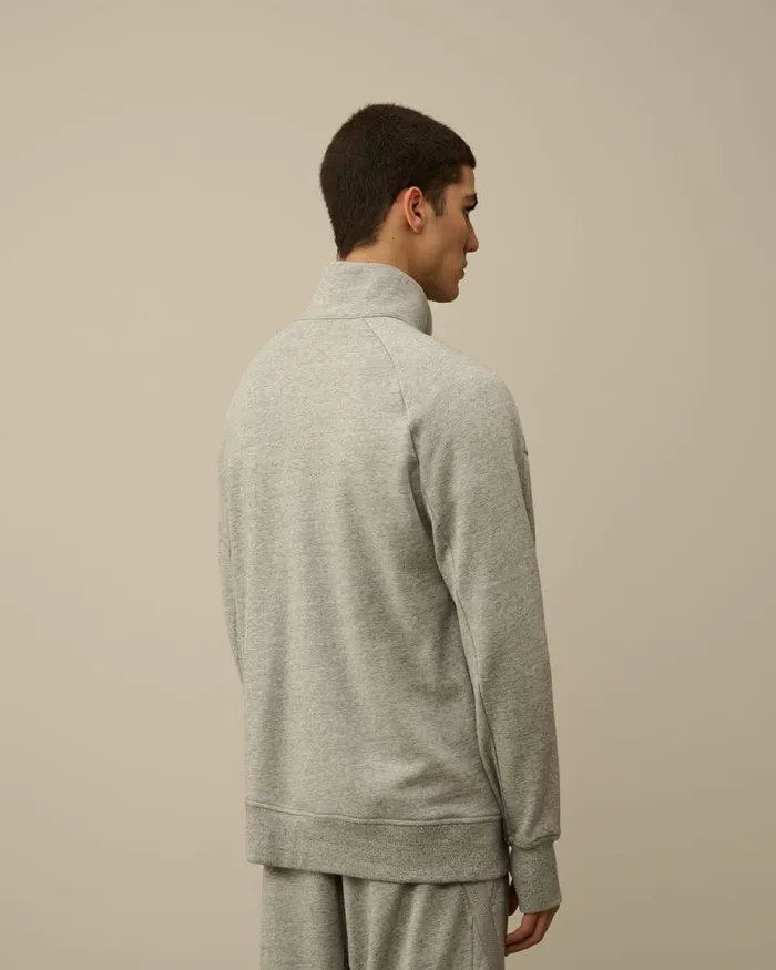CP Company Sweatshirts Diagonal Raised Fleece Half Zipped Sweatshirt Greystone Melange 8211 Man