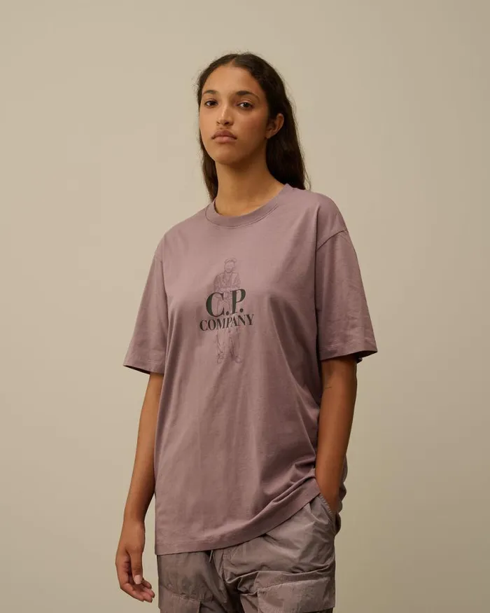 CP Company Tshirts and Polo 301 Jersey British Sailor TShirt Purple Dove 8211 Man