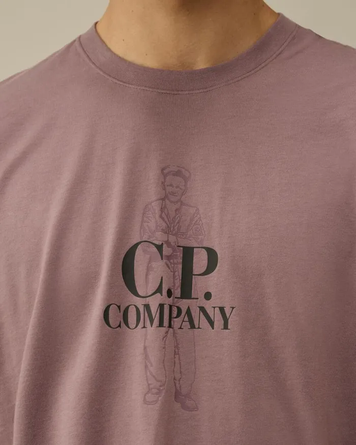 CP Company Tshirts and Polo 301 Jersey British Sailor TShirt Purple Dove 8211 Man