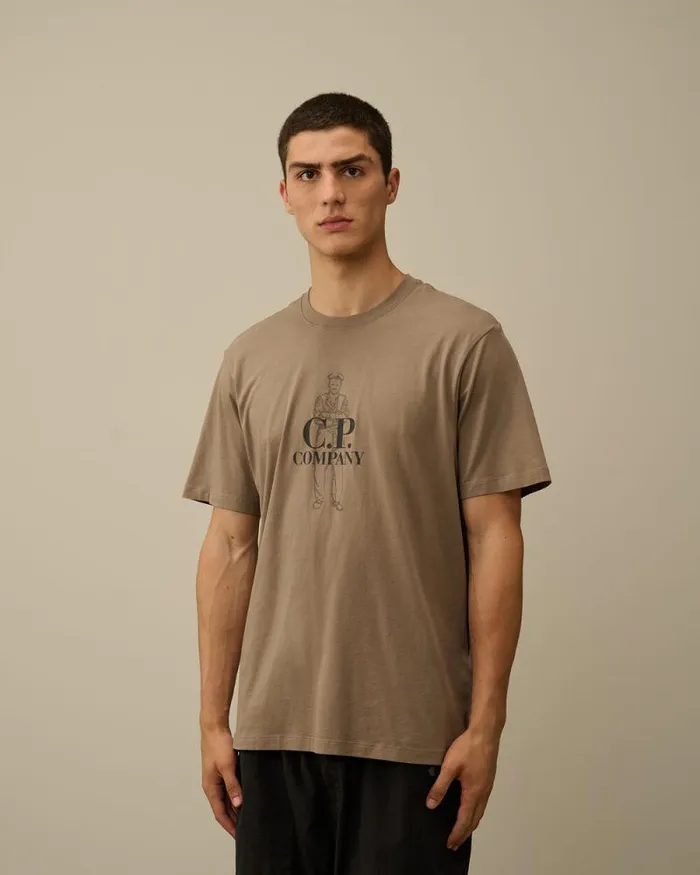 CP Company Tshirts and Polo 301 Jersey British Sailor TShirt Walnut Beige 8211 Man