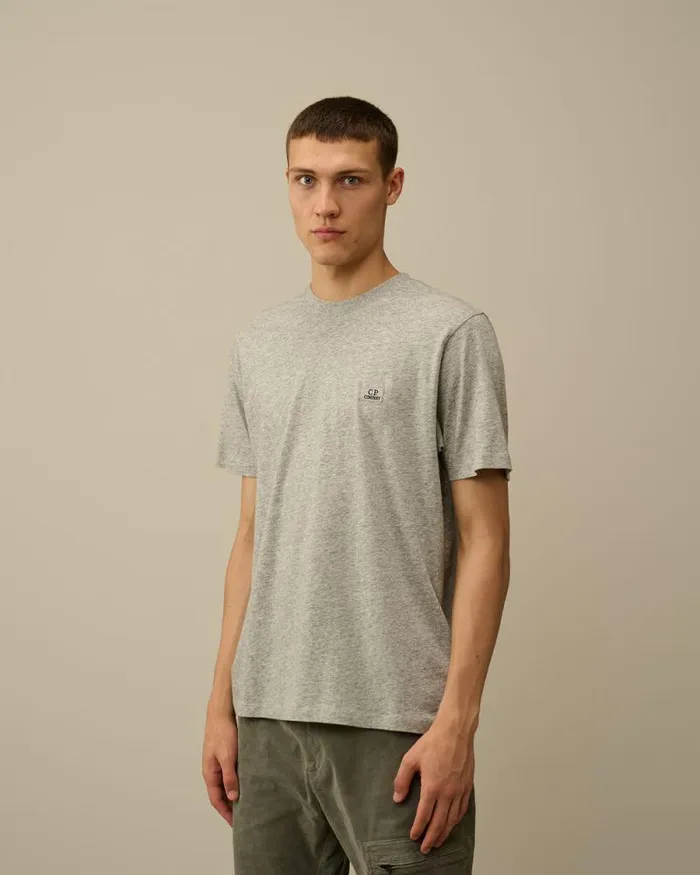 CP Company Tshirts and Polo 301 Jersey Logo Patch TShirt Greystone Melange 8211 Man