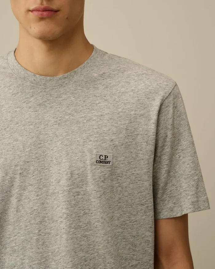 CP Company Tshirts and Polo 301 Jersey Logo Patch TShirt Greystone Melange 8211 Man