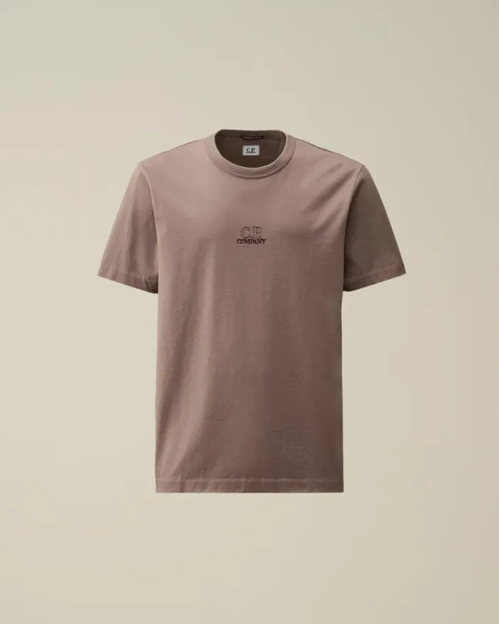 CP Company Tshirts and Polo Mercerized 302 Jersey Twisted Logo Graphic TShirt Purple Dove 8211 Man CP Company Tshirts and Polo Mercerized 302 Jersey Twisted Logo Graphic TShirt Purple Dove 8211 Man