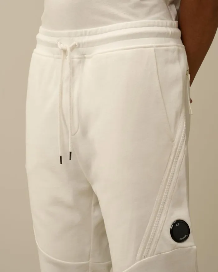 CP Company Tracksuits and Shorts Diagonal Raised Fleece Lens Sweatpants Gauze White 8211 Man