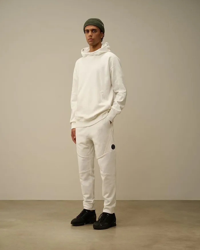CP Company Tracksuits and Shorts Diagonal Raised Fleece Lens Sweatpants Gauze White 8211 Man