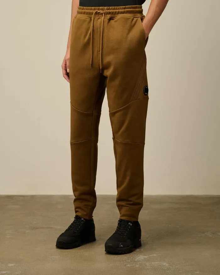 CP Company Tracksuits and Shorts Diagonal Raised Fleece Lens Sweatpants Toffee Beige 8211 Man