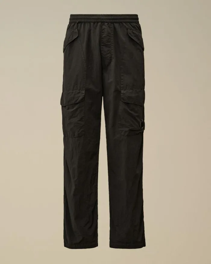 CP Company Trousers Flatt Nylon Loose Utility Pants Black 8211 Man