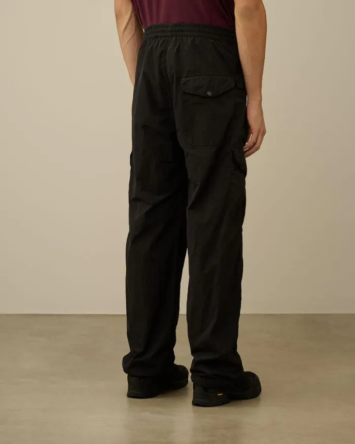 CP Company Trousers Flatt Nylon Loose Utility Pants Black 8211 Man