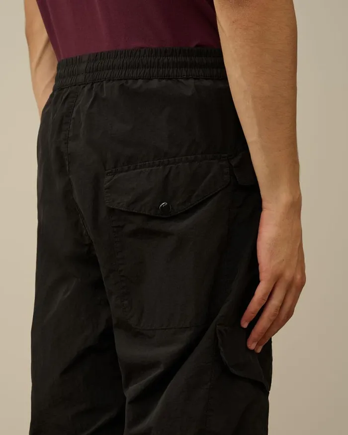 CP Company Trousers Flatt Nylon Loose Utility Pants Black 8211 Man