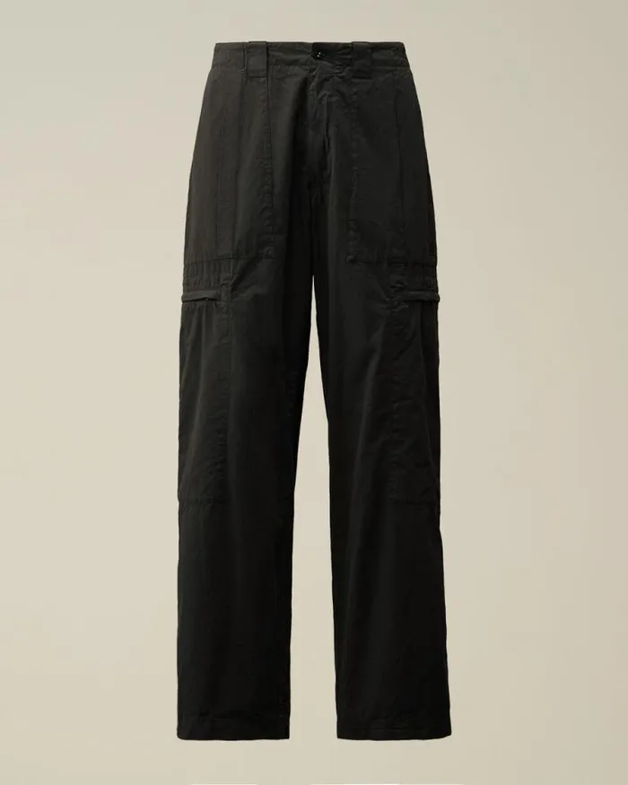 CP Company Trousers Microreps Loose Utility Pants Black Sand 8211 Man