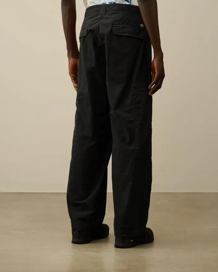 CP Company Trousers Microreps Loose Utility Pants Black Sand 8211 Man