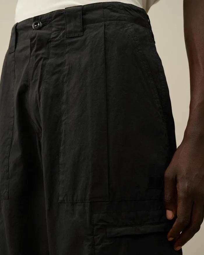 CP Company Trousers Microreps Loose Utility Pants Black Sand 8211 Man