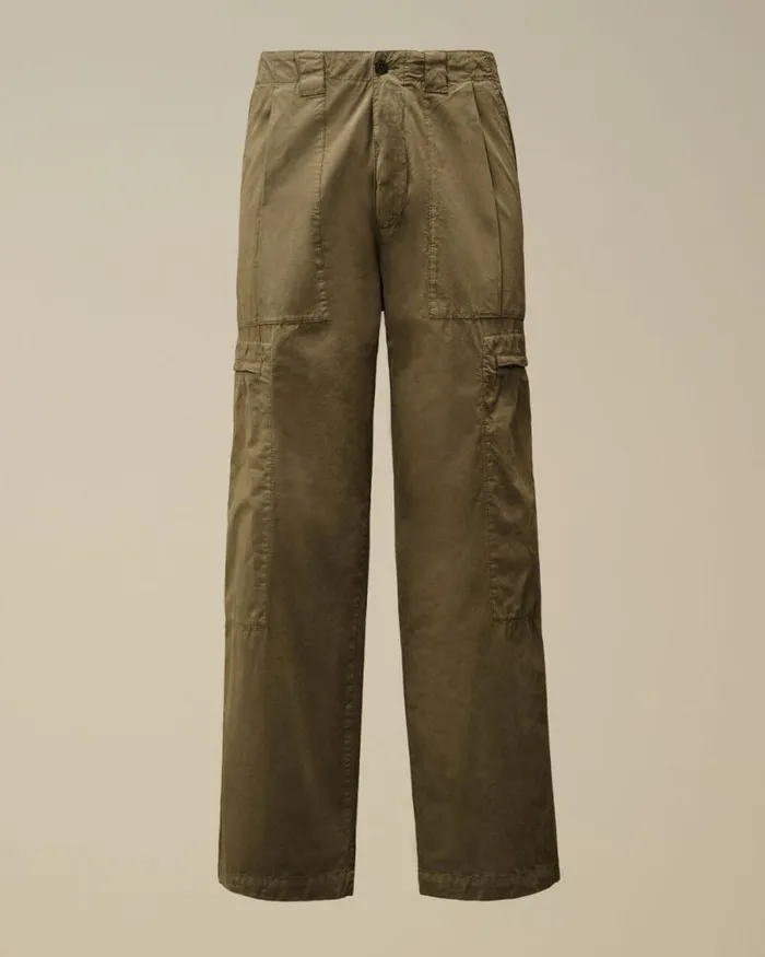 CP Company Trousers Microreps Loose Utility Pants Grape Leaf Green 8211 Man