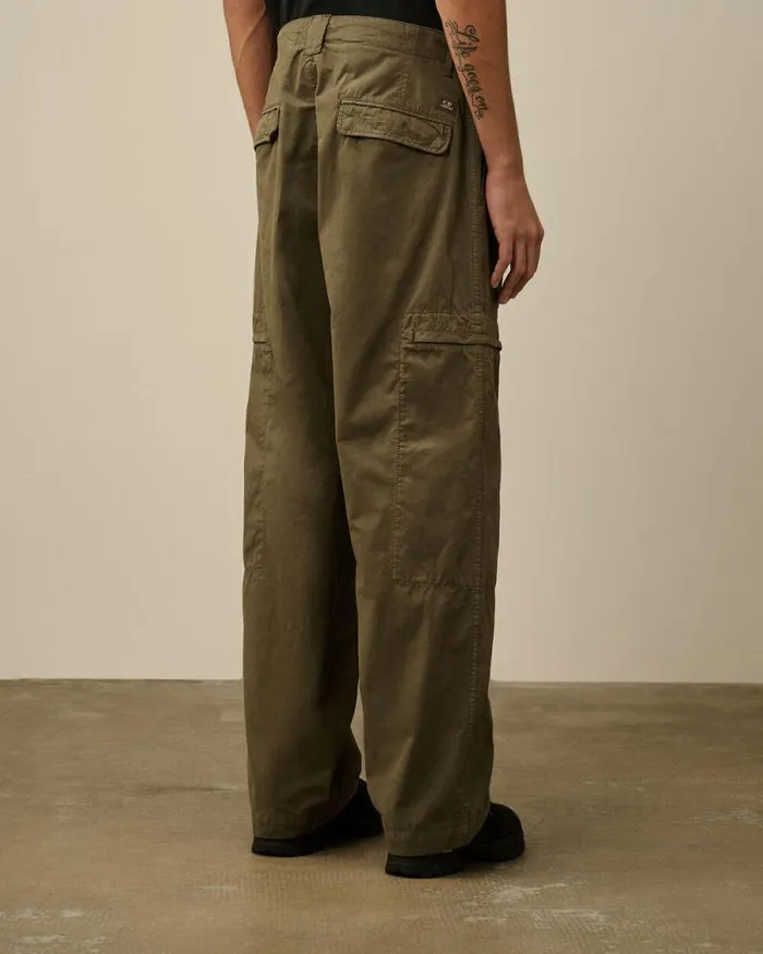 CP Company Trousers Microreps Loose Utility Pants Grape Leaf Green 8211 Man