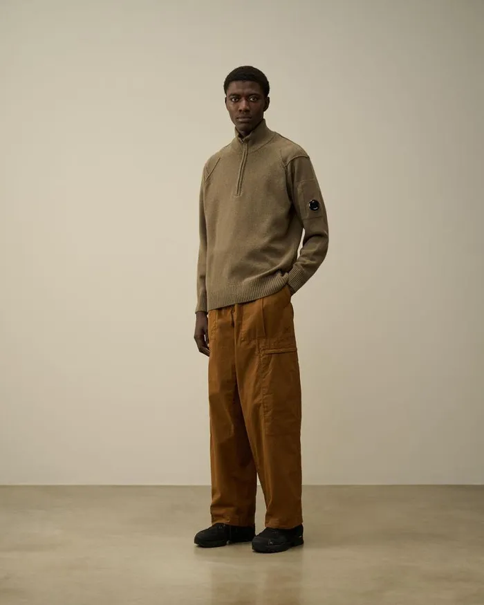 CP Company Trousers Microreps Loose Utility Pants Toffee Beige 8211 Man