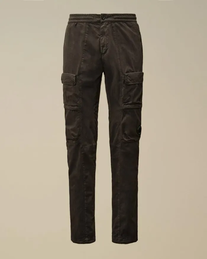 CP Company Trousers Microreps Regular Cargo Pants Black Sand 8211 Man