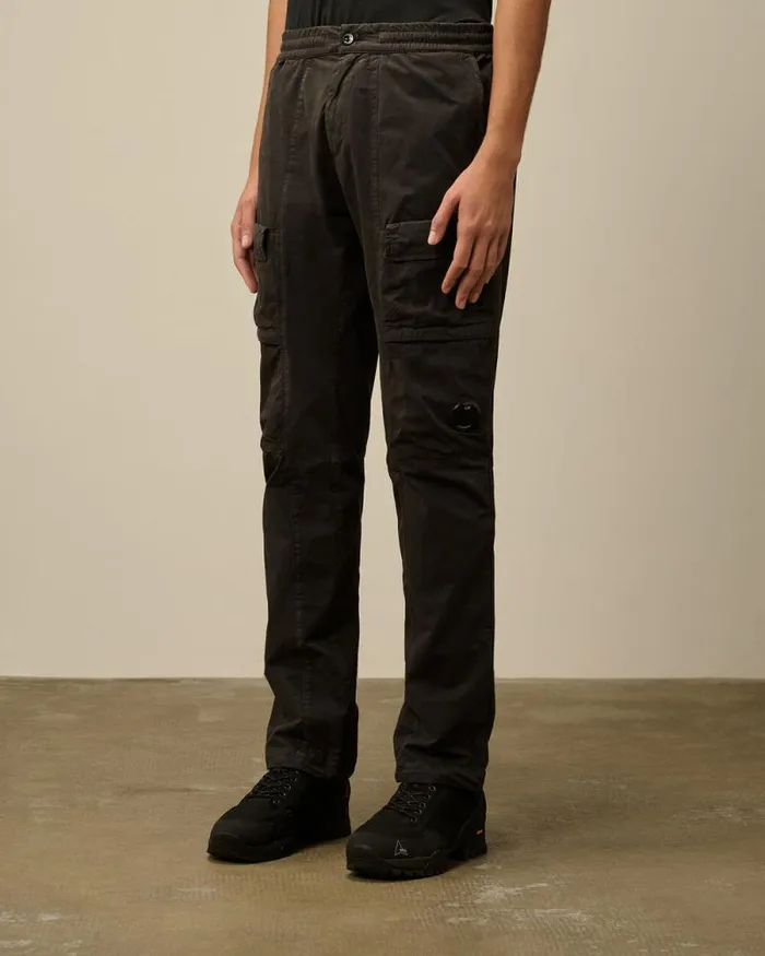 CP Company Trousers Microreps Regular Cargo Pants Black Sand 8211 Man