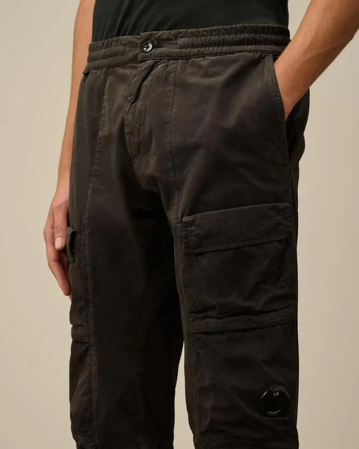 CP Company Trousers Microreps Regular Cargo Pants Black Sand 8211 Man