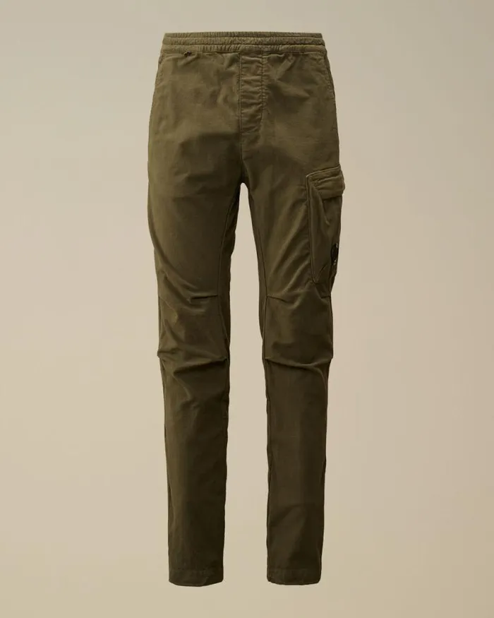 CP Company Trousers Moleskin Stretch Regular Cargo Pants Grape Leaf Green 8211 Man CP Company Trousers Moleskin Stretch Regular Cargo Pants Grape Leaf Green 8211 Man